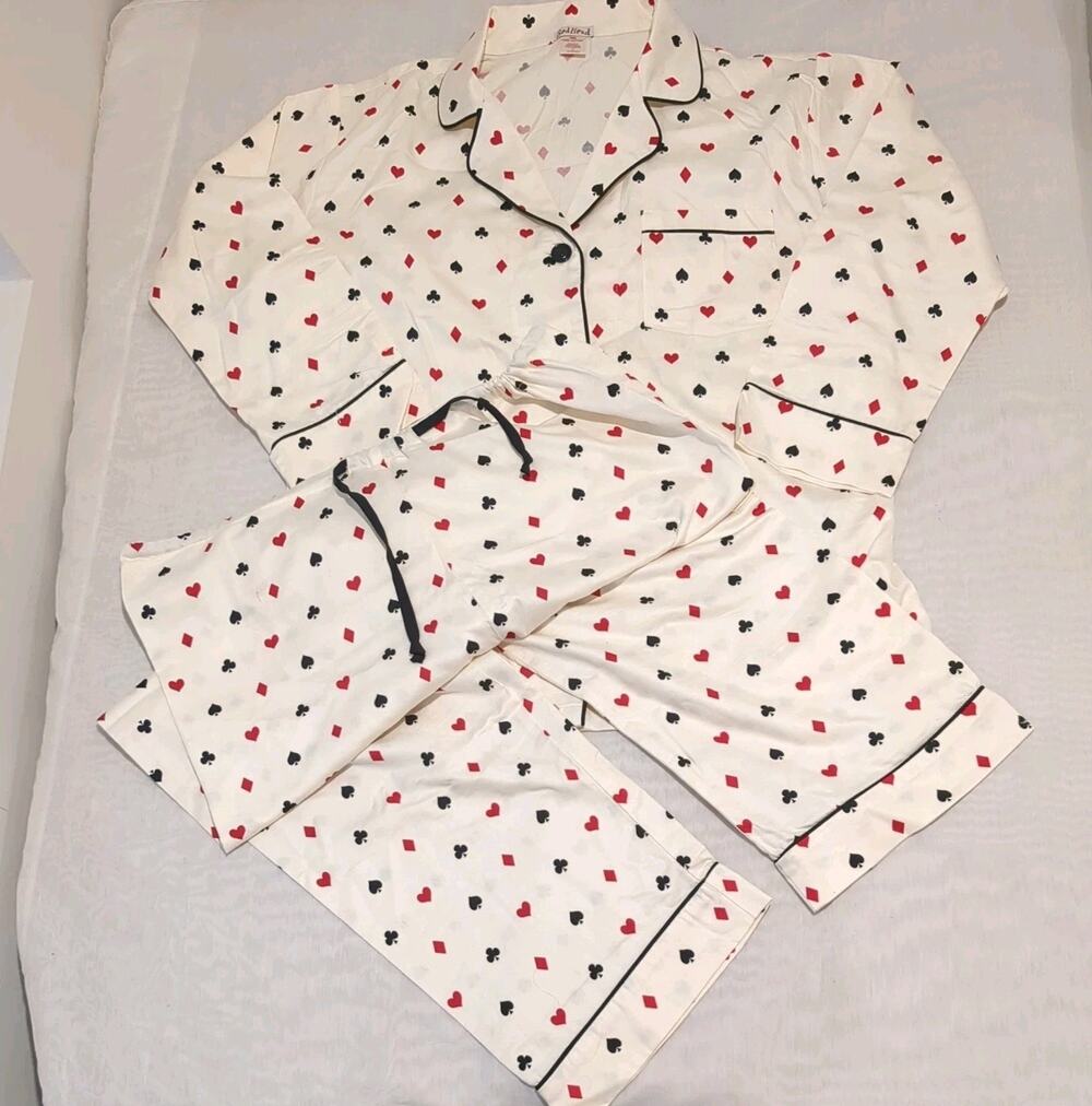 BedHead Classic 2 piece Womens L Pajama House of Cards print Fine Cotton Unique